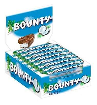 Bounty 24-piece 57g coconut chocolate snack