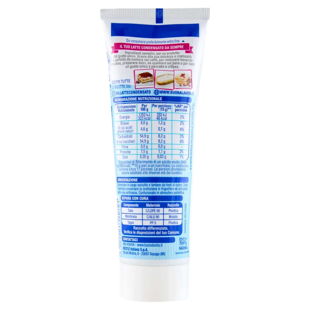 CONDENSED MILK TUBE NESTLE' CONCENTRATED WHOLE MILK for SWEETS ICE CREAM 3x 170g