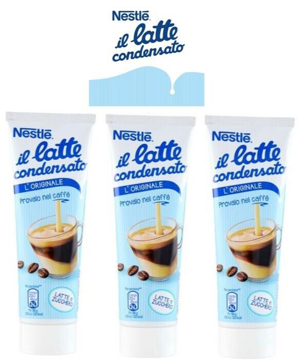 CONDENSED MILK TUBE NESTLE' CONCENTRATED WHOLE MILK for SWEETS ICE CREAM 3x 170g
