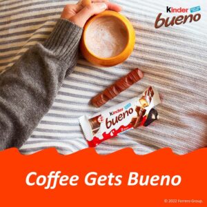 Kinder Bueno Milk Chocolate and Hazelnut Cream, Bulk 20 Pack,