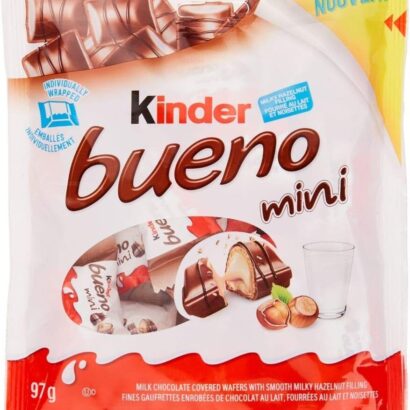 KINDER BUENO Mini Milk Chocolate and Hazelnut Cream Candy Bars, 18 Count,