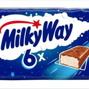 Milky Way Chocolate Bars, Nougat & Milk Chocolate Multipack, 6 x 21.5g, Ideal
