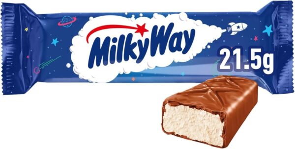 Milky Way Chocolate Bars, Nougat & Milk Chocolate Multipack, 6 x 21.5g, Ideal