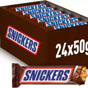 Snickers Chocolate Snack Bars 50g (Pack of 24) | Milk Chocolate Bars