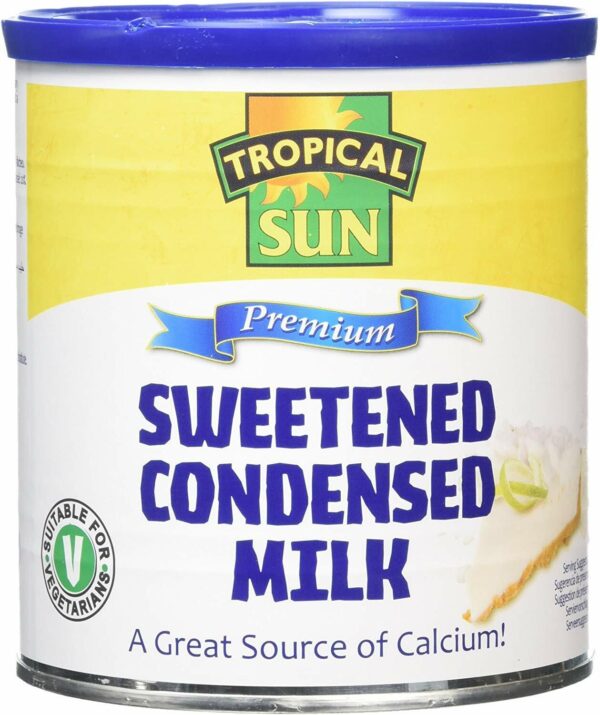 Tropical Sun Sweetened Condensed Milk 1kg for cakes, baking, coffee or tea.